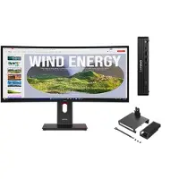 Lenovo ThinkCentre M70q G6 U7 16 512 + ThinkVision T34WD-40 34 UWQHD Docking Intel Core Ultra 7 265T vPro-processor E-cores tot 4,60 GHz en P-cores tot 5,20 GHz, Windows 11 Pro 64, 512 GB SSD TLC