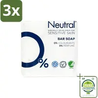 Neutral 3 x - Zeep - Bar Soap - Gevoelige huid - 2 Bars - Grootverpakking - Zeep - Parfumvrije Zeep - Gevoelige Huid - Bar Soap - Natuurlijke Zeep