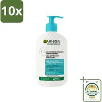 Garnier 10 x - Pure Active - Gezichtsreiniger - Hydraterend - 250 ml - Grootverpakking - Gezichtsreiniger - Hydraterend - Zuivere Huid - Huidbarrière - Hyaluronzuur