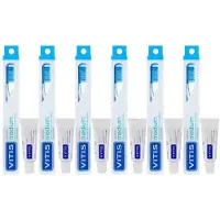 Vitis 6x Tandenborstel + Mini Tandpasta Whitening