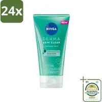 Nivea - Gezichtsscrub - DERMA Huidzuiver - Voor onzuivere huid - Met Salicylzuur (AHA) & Niacinamide - Tegen Acne & Mee-eters - 150 ml - Voordeelverpakking - 24 stuks - Mee-eters - Onzuivere huid