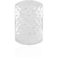 Cavill - Zilveren Monosono Hanger - 925 Sterlingzilver met Platinering - Gehamerd Rechthoekig Ontwerp - Elegante Moderne Stijl