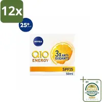 Nivea - Q10 Energie Dagcrème - Anti-Rimpel Crème - Normale & vermoeide huid - SPF 15 - Met Vitamine C & Q10 - 50 ml - Voordeelverpakking - 12 stuks - Dagcrème - Vitamine C