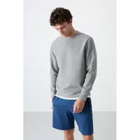 Tommy Life Heren Effen Rundhals Sweatshirt