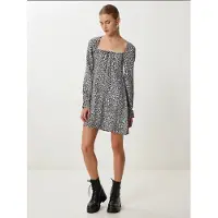 Happiness İstanbul Leopardprint A-lijn Mini-jurk met Strikdetail