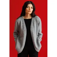 MixRay Oversized Geribbelde Brei Cardigan