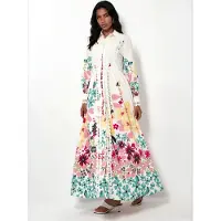 MSN Collection Bloemen A-lijn Maxi Jurk