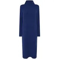 Pieces Dames Gebreide Coltruit Jurk (Blauw)