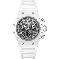 Invicta Racing 69680 Herenhorloge - Quartz Uurwerk - Acryl met Zilveren Wijzerplaat - 43 mm