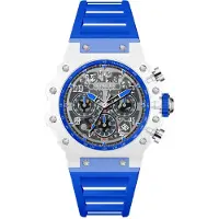 Invicta Racing 69678 Herenhorloge - Quartz Uurwerk - Acryl met Zilveren Wijzerplaat - 43 mm