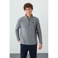 Tommy Life Mannen Pluche Half-Zip Sweatshirt