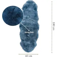Infinity Leather Echte schapenvacht diamantblauw Dubbele Natuurlijke Pluizige Zijdezachte Echte Wollen Tapijt