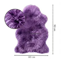 Infinity Leather Echte heldere violette schapenvacht Natuurlijke zijdezachte, zachte pluizige echte wollen tapijt