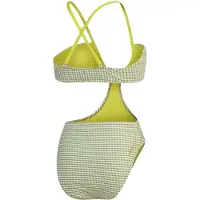 Speedo Dameszwempak met uitgesneden details in gingham-motief (Groen)