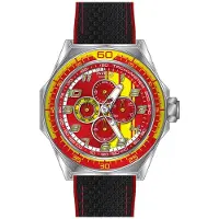 Invicta Racing 50042 Herenhorloge - Quartz Uurwerk - Roestvrij Staal met Rode Wijzerplaat - 50 mm