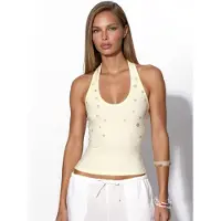 Busem Geborduurde Slim-Fit Mouwloze Blouse