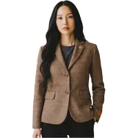 TruClothing Dames eikenbruin op maat gemaakte geruite tweed blazer formele jas - TPSTZ-7