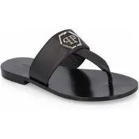 Philipp Plein Platte Sandalen Hexagon