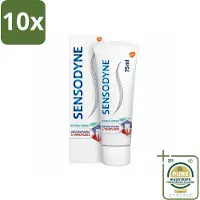 Sensodyne 10 x - Tandpasta - Gevoeligheid & Tandvlees - Extra Fresh - 75 ml - Grootverpakking - Gevoelige Tanden - Gezond Tandvlees - Tandpasta - Tandplak - Frisse Adem