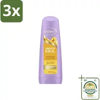 Andrélon 3 x – Conditioner – Perfecte Krul – 200 ml - Grootverpakking - Krullen Verzorging - Krullen Pluisvrij - Krullen Veerkrachtig - Krullen Gedefinieerd - Krullen Zacht