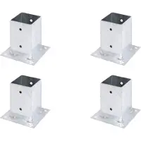 Alberts 4 x opschroefhuls voor vierkante houten palen, 91x91 mm, thermisch verzinkt, voor opschroeven