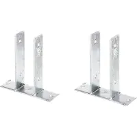 Alberts 2 x U-paaldrager, voor opschroeven, voor houten palen 71 mm, hoogte 200 mm, thermisch verzinkt