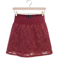 LOOXS 10sixteen kanten strokenrok - donkerrood Effen - maat 170/176