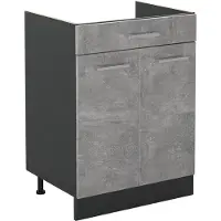 Vicco Keukenonderkast R-Line Beton/Antraciet 60 cm met lade zonder werkblad, Model 61085