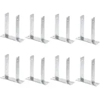 Alberts 8 x U-paaldrager, voor opschroeven, voor houten palen 101 mm, hoogte 200 mm, thermisch verzinkt