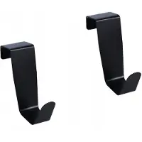 Bisk Trendy Zwart Metalen Haakjes (2 stuks), Mat, 25mm