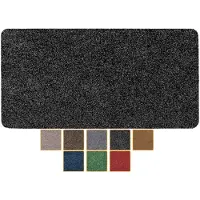 Famanu – Poet deurmat, vuilvangmat, wasbaar en waterdicht, robuuste schoonloopmat voor ingang, voordeur, hal, keuken en slaapkamer, maat 40 x 80 cm, kleur zwart