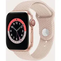 Jumada 's - Roze - Geschikt voor Apple watch bandje - Siliconen - Geweven - 42/44/45 mm - Series 1/2/3/4/5/6/7/SE
