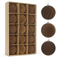 Famanu – Set van 15 satijnen kerstballen, hangende ornamenten, beschermd tegen beschadiging, plastic, voor kerstdecoraties en feestdagen