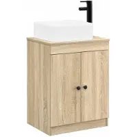 vidaXL Badkamermeubel Set Sonoma Eiken Bewerkt hout