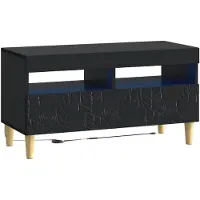 vidaXL 3-delige LED TV-kast DELFT Zwart Bewerkt hout