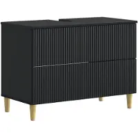 vidaXL Wastafel kabinet voor de badkamer ARNHEM Zwart 82 x 41 x 59 cm