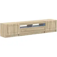 vidaXL LED tv-meubel UTRECHT 3 st Sonoma Eiken Bewerkt hout