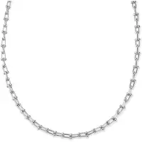 Lucleon New Classics | 7 mm zilverkleurige roestvrijstalen paperclip- en kralenketting