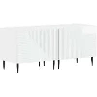 vidaXL 3-delige LED TV-kast Hoogglans Wit Bewerkt hout
