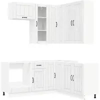 vidaXL Keukenelement LUCCA, 8 stuks, hoogglanzend wit, houtvezel