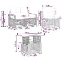 vidaXL Tuinbank Set 9 st Grijs en Donkergrijs poly rattan