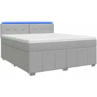 vidaXL Boxspringbed met matras, lichtgrijs, 180 x 200 cm, gestoffeerd