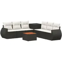 vidaXL Bankstel 8 st Zwart en Crème Wit 55 x 55 x 37 cm