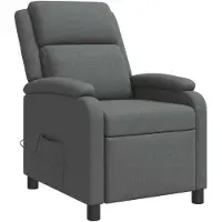 vidaXL Massage Relaxstoel Donkergrijs Stof