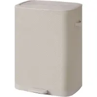 Songmics Wasmand met deksel - 2 compartimenten - Wassorteerder met pedaal - 56 x 40,5 x 75 cm - Lichtbeige