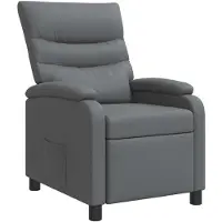 vidaXL Recliner Grijs Kunstleer