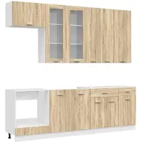 vidaXL Keukenblok LYON 8 st Sonoma Eiken Bewerkt hout