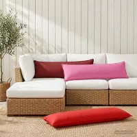 vidaXL Kussensloop 2 st HOUTEN Wijnrood 40 x 145 cm Polyester