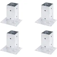 Alberts 4 x opschroefhuls, Befestigung an Geraden, 71x71 mm, thermisch verzinkt, voor opschroeven
