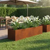 vidaXL Plantenbak Roestkleurig 100 x 20 x 20 cm weervast staal